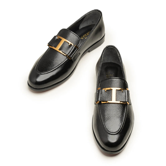 Handmade Pure Leather T-Buckle Loafer