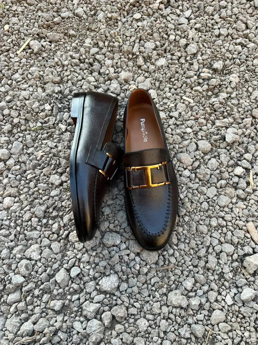 Brown T-Buckle Loafer – Full Leather Luxury Edition