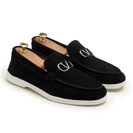 Black Suede Leather Loafer - PS01