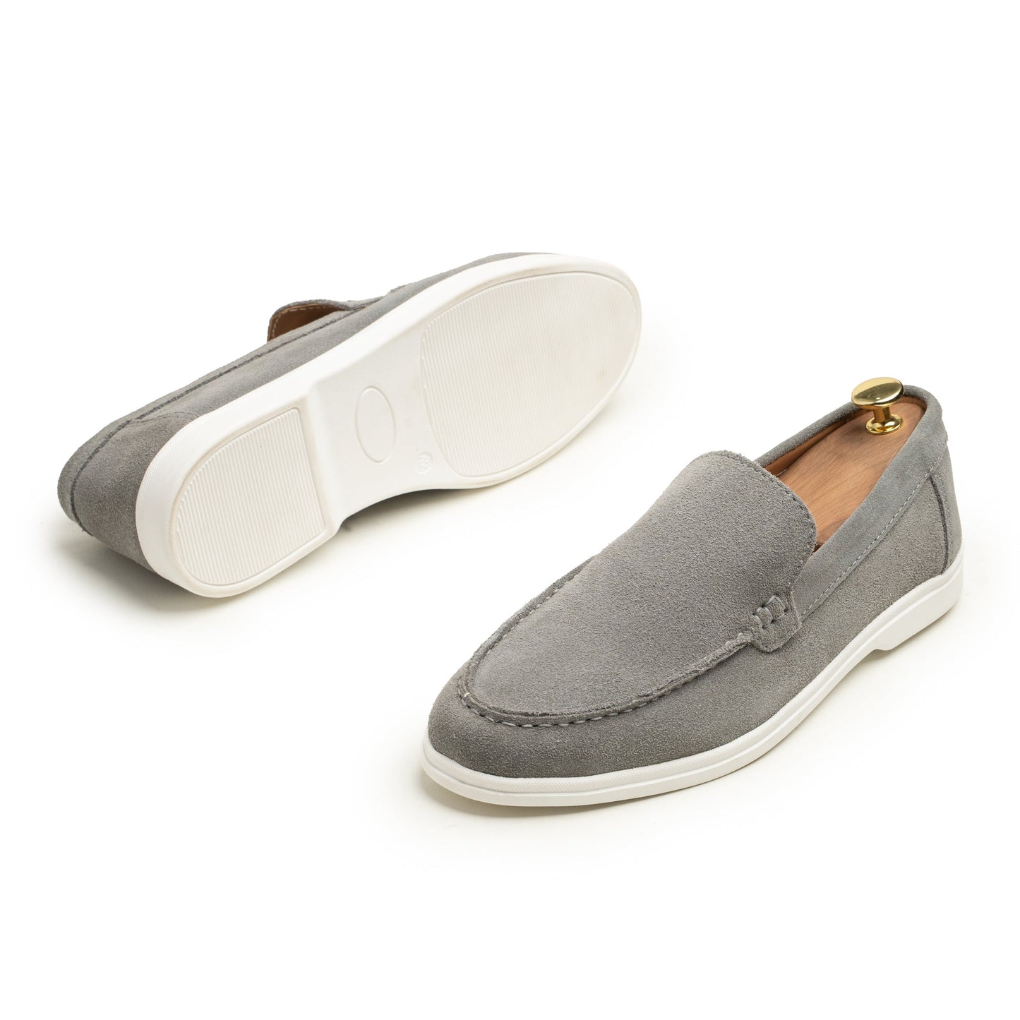 Light Gray Suede Leather Loafer - PS04