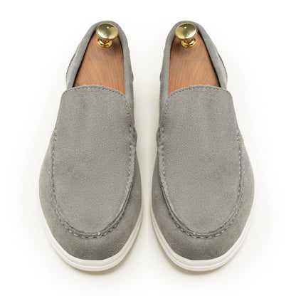 Light Gray Suede Leather Loafer - PS04