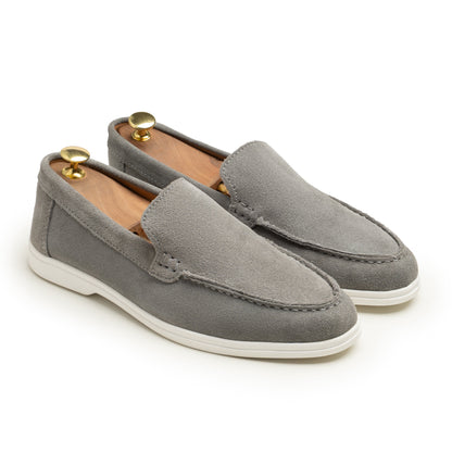 Light Gray Suede Leather Loafer - PS04
