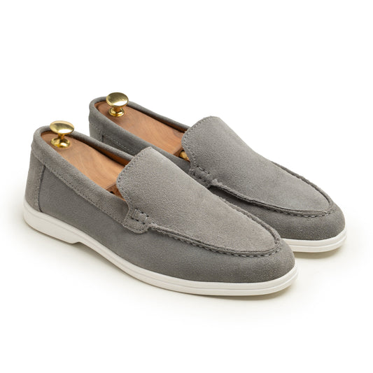 Light Gray Suede Leather Loafer - PS04