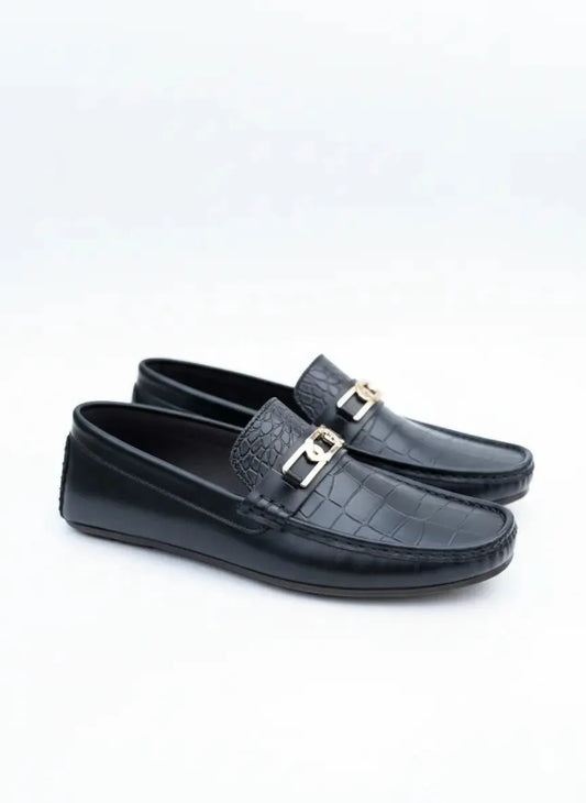 Medicated Woven Driving Loafers | Golden Chain Buckle
