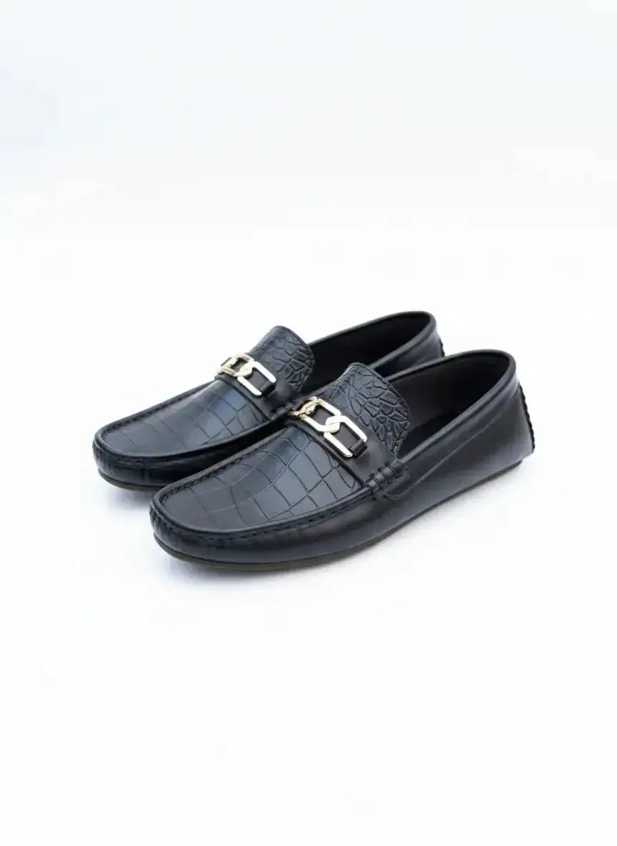 Medicated Woven Driving Loafers | Golden Chain Buckle