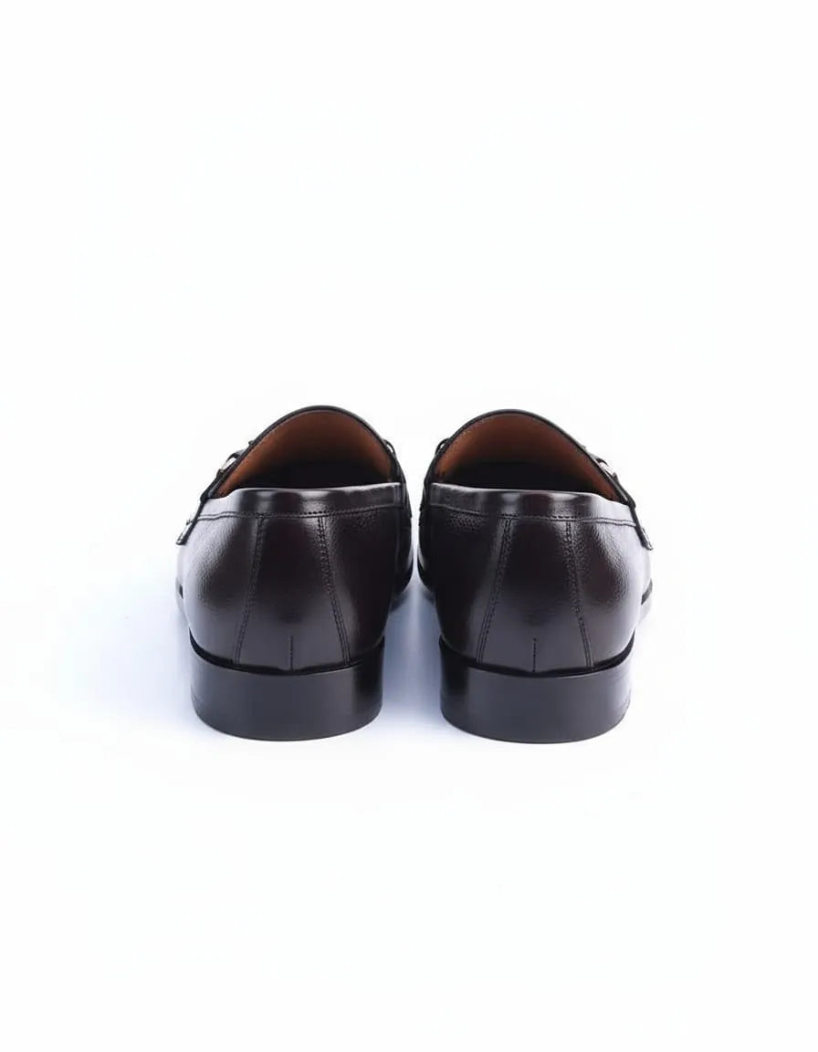 Premium Brown Leather Loafer | T-Buckle