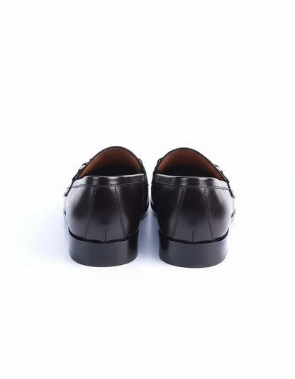 Premium Brown Leather Loafer | T-Buckle