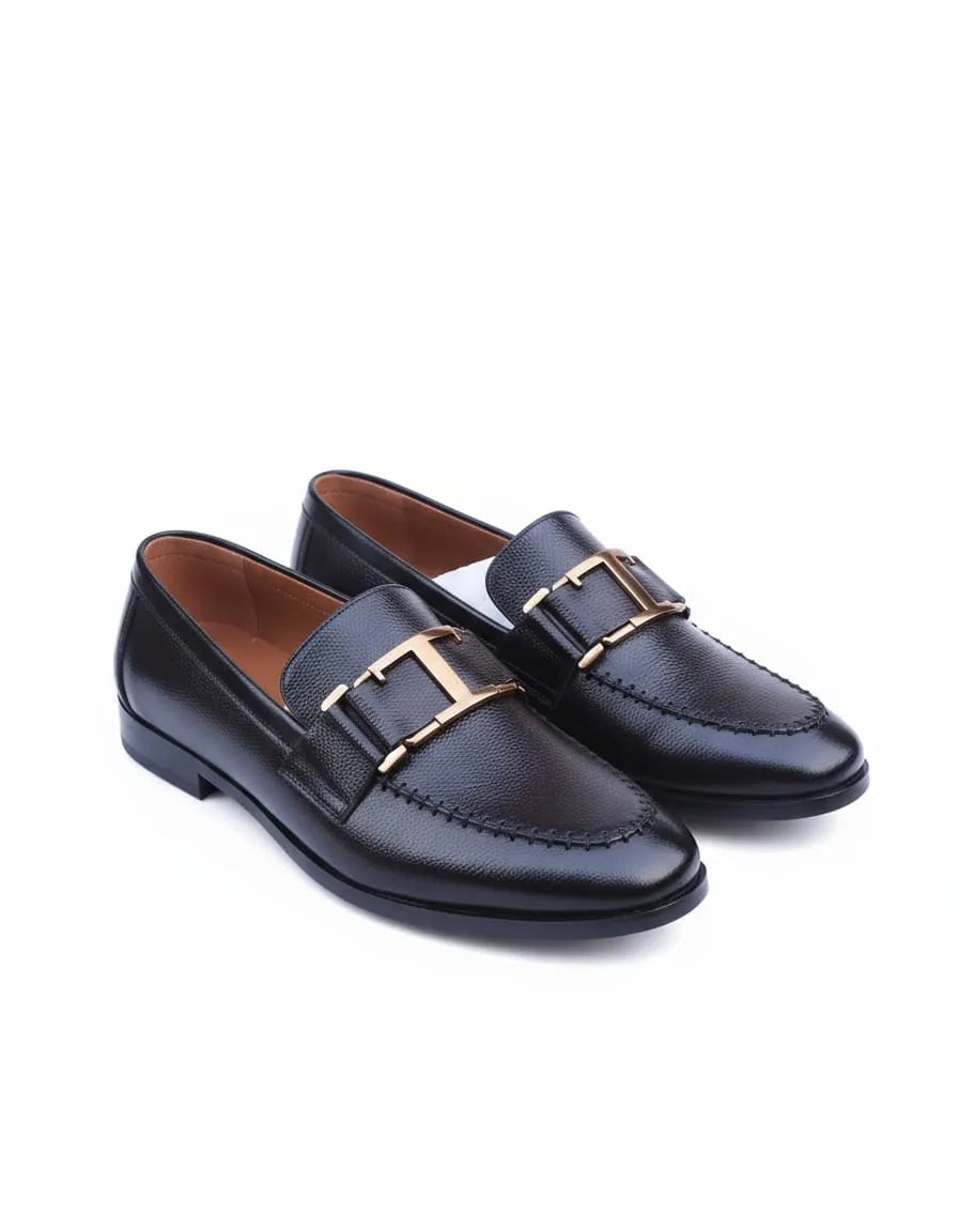 Premium Brown Leather Loafer | T-Buckle