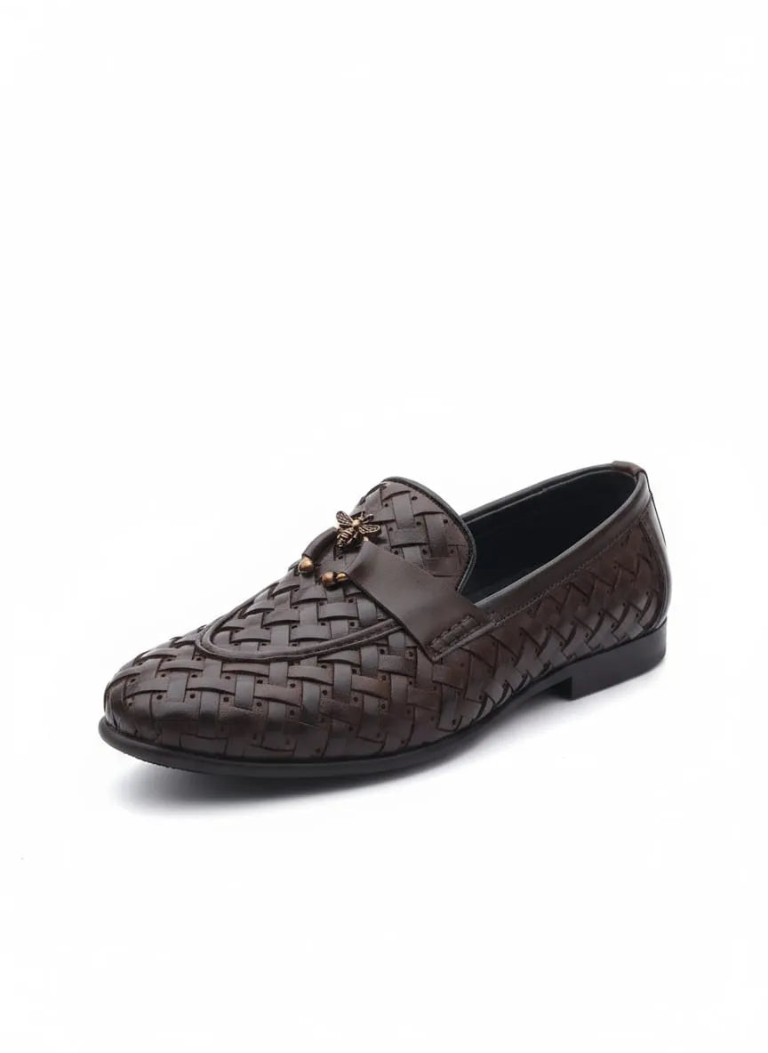 Handmade Brown Braided Pattern | Bee Buckle