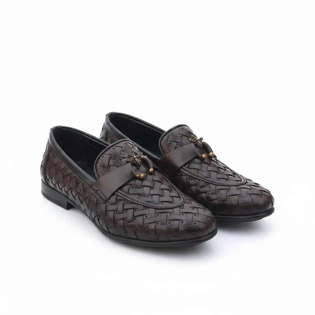 Handmade Brown Braided Pattern | Bee Buckle