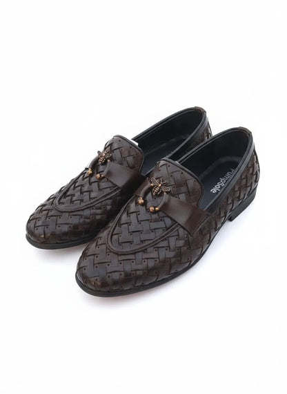 Handmade Brown Braided Pattern | Bee Buckle