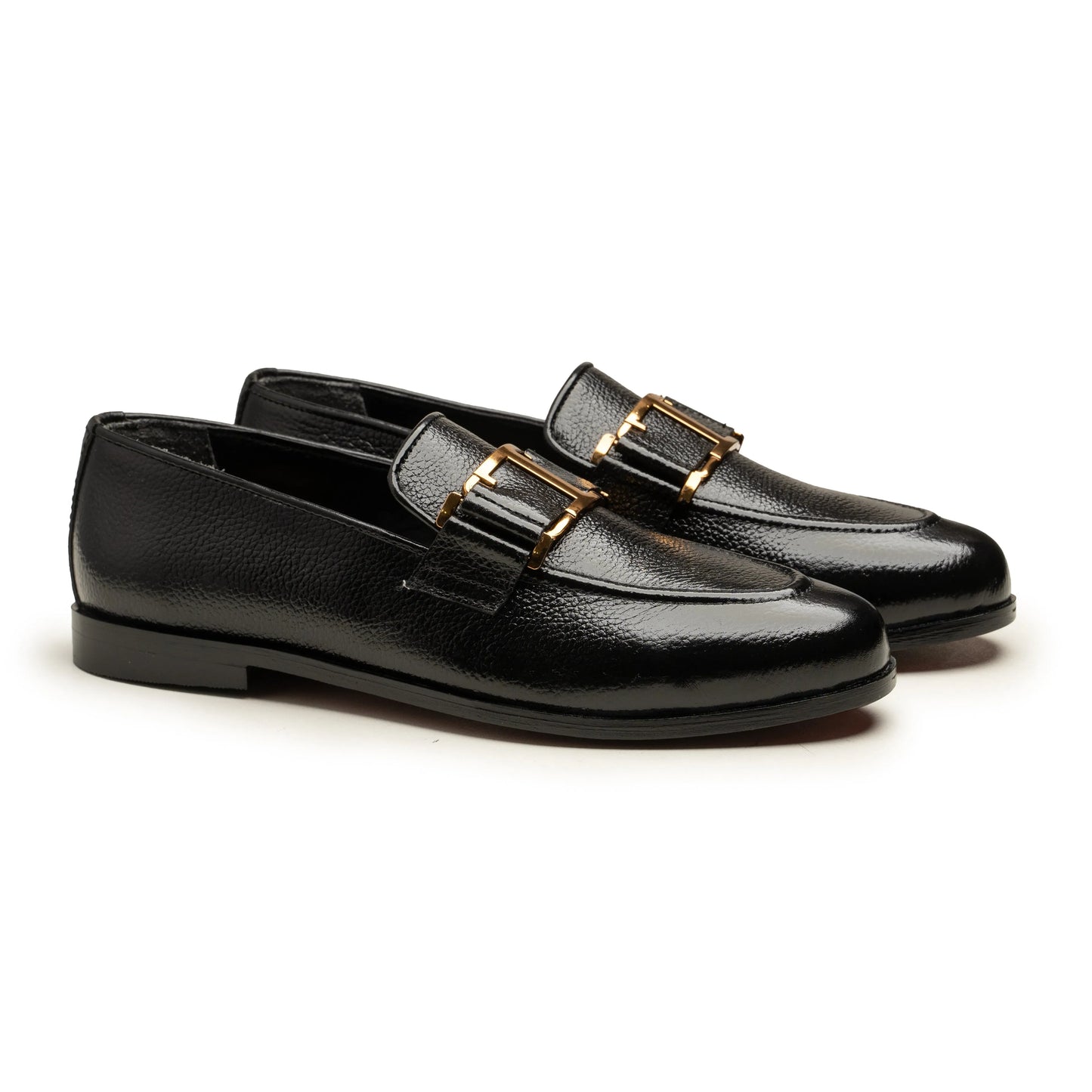 Handmade Pure Leather T-Buckle Loafer