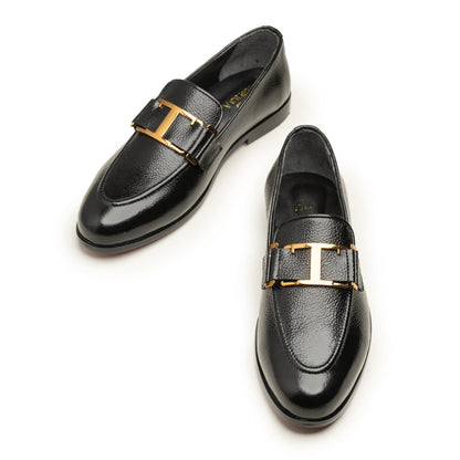 Handmade Pure Leather T-Buckle Loafer