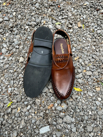 Classic Brown Peshawari Chappal – Handcrafted Elegance