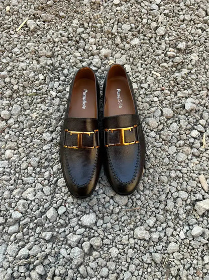 Brown T-Buckle Loafer – Full Leather Luxury Edition