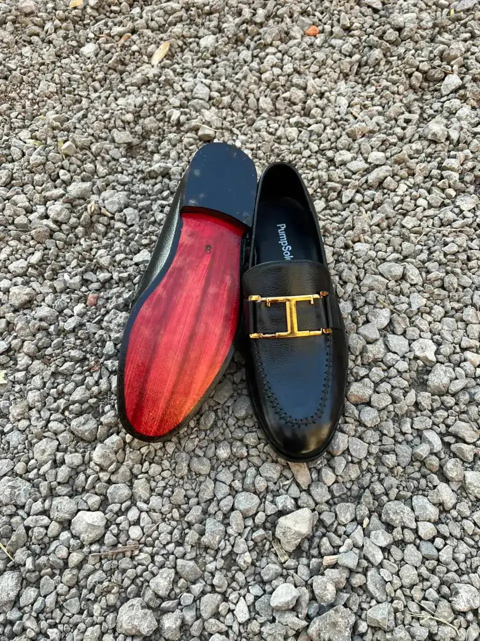 Black T-Buckle Loafer – Full Leather Luxury Edition