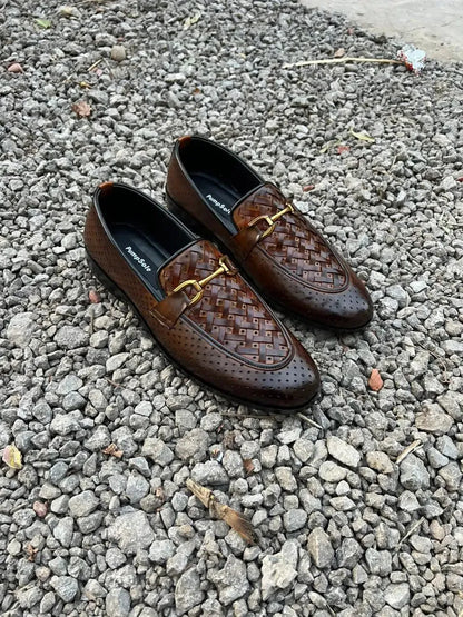 Two-Tone Woven Horsebit Loafer – Premium Edition